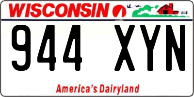 WI license plate 944XYN