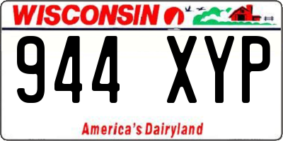 WI license plate 944XYP