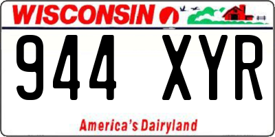WI license plate 944XYR