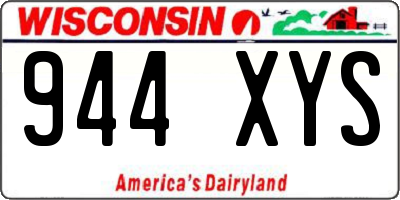 WI license plate 944XYS