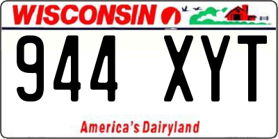 WI license plate 944XYT