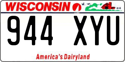 WI license plate 944XYU