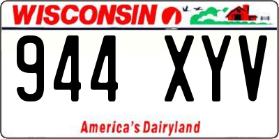 WI license plate 944XYV