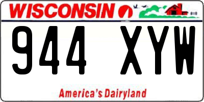 WI license plate 944XYW