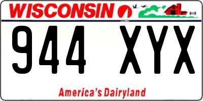 WI license plate 944XYX