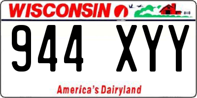 WI license plate 944XYY