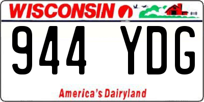 WI license plate 944YDG