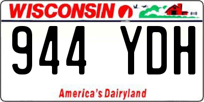 WI license plate 944YDH