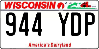 WI license plate 944YDP