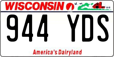 WI license plate 944YDS