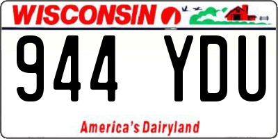 WI license plate 944YDU