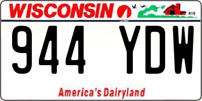 WI license plate 944YDW