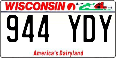 WI license plate 944YDY