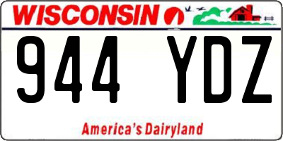 WI license plate 944YDZ