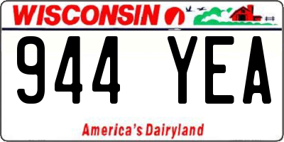 WI license plate 944YEA