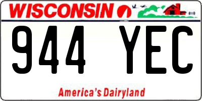 WI license plate 944YEC