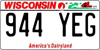 WI license plate 944YEG