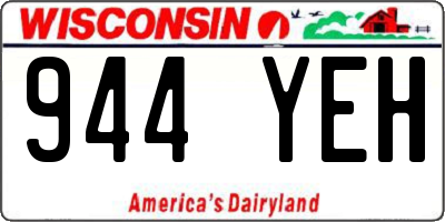 WI license plate 944YEH