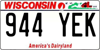 WI license plate 944YEK
