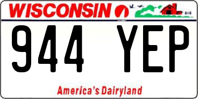 WI license plate 944YEP