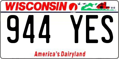 WI license plate 944YES