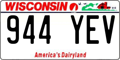WI license plate 944YEV