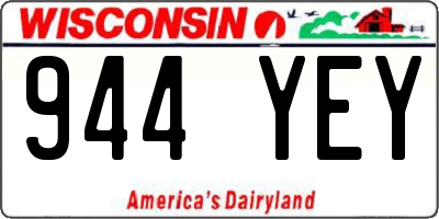 WI license plate 944YEY