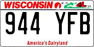 WI license plate 944YFB