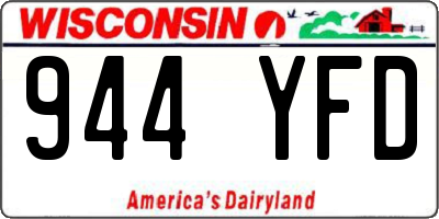 WI license plate 944YFD