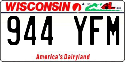 WI license plate 944YFM