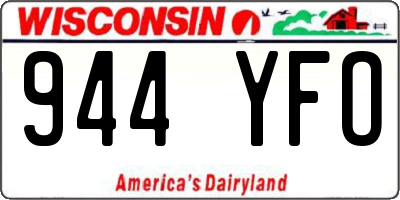 WI license plate 944YFO
