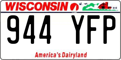 WI license plate 944YFP