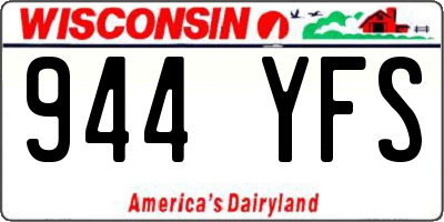 WI license plate 944YFS