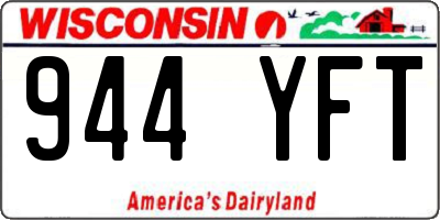 WI license plate 944YFT