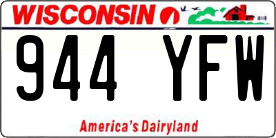 WI license plate 944YFW