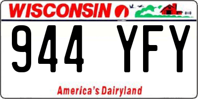 WI license plate 944YFY