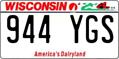 WI license plate 944YGS