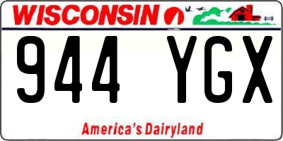 WI license plate 944YGX