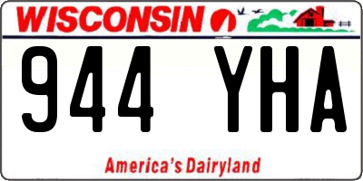 WI license plate 944YHA