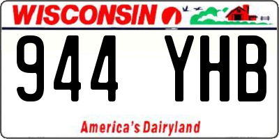 WI license plate 944YHB