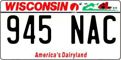 WI license plate 945NAC