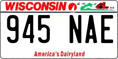 WI license plate 945NAE