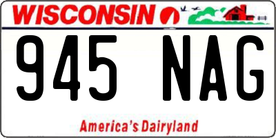 WI license plate 945NAG