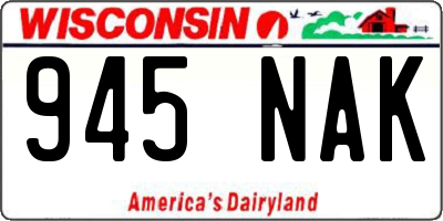 WI license plate 945NAK