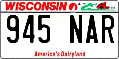 WI license plate 945NAR
