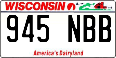WI license plate 945NBB