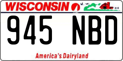 WI license plate 945NBD