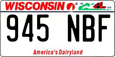 WI license plate 945NBF