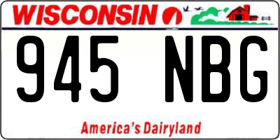 WI license plate 945NBG