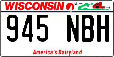 WI license plate 945NBH